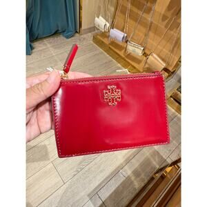 Tory Burch Britten Zip Card Case 141065 Bartlett Red, $160